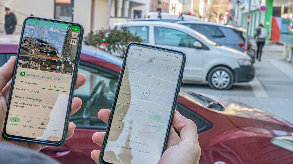 Ab Anfang März starten die beiden digitalen Parkschein-Anbieter Parkster und EasyPark ihren Betreib in St. Pölten. (Foto: Arman Kalteis)