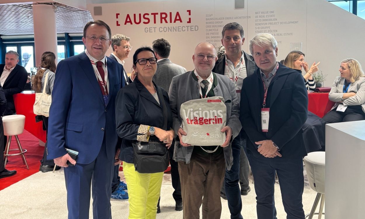 Bürgermeister Matthias Stadler, Ulrike Mesner, Josef Wildburger und Christian Zeller knüpften auf der MIPIM in Cannes Kontakte.