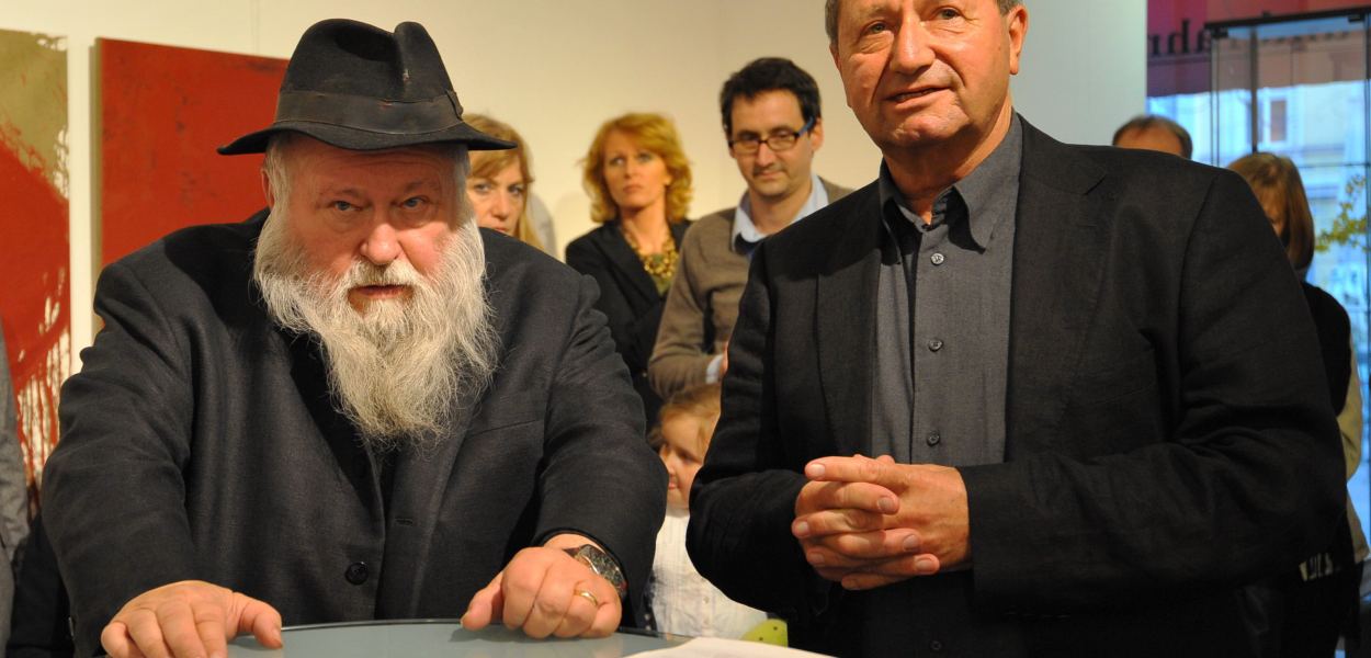 Hermann Nitsch stellt in der Galerie am Herrenplatz aus.