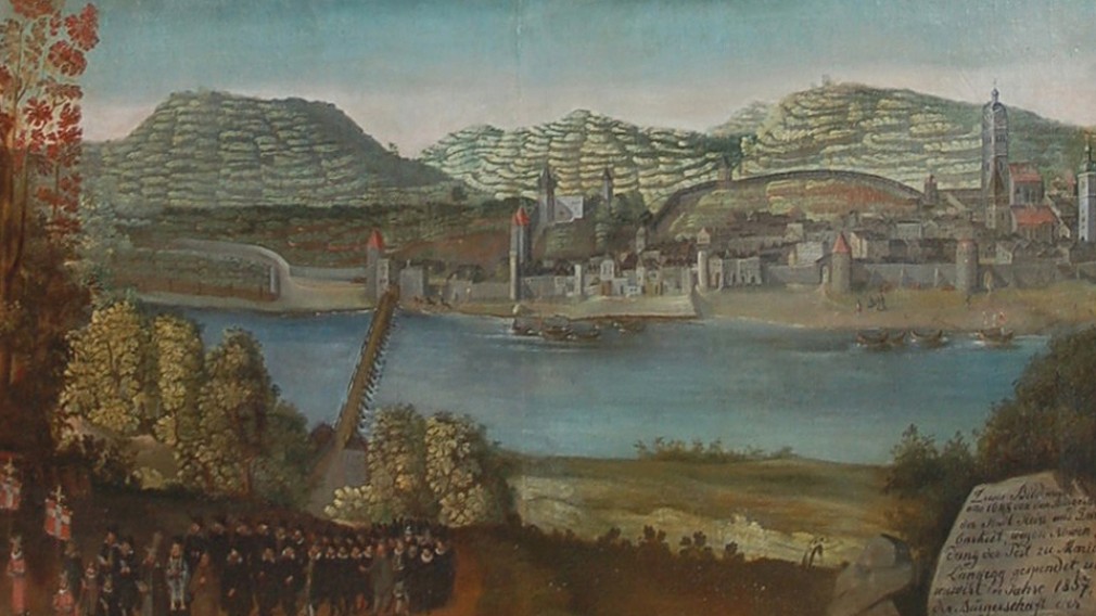 Abbildung Votivbild der Stadtgemeinde Stein an der Donau zu Maria Langegg (1632): Bild: Wallfahrtsmuseum Maria Langegg (Foto: Thomas Kühtreiber)