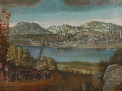 Abbildung Votivbild der Stadtgemeinde Stein an der Donau zu Maria Langegg (1632): Bild: Wallfahrtsmuseum Maria Langegg (Foto: Thomas Kühtreiber)