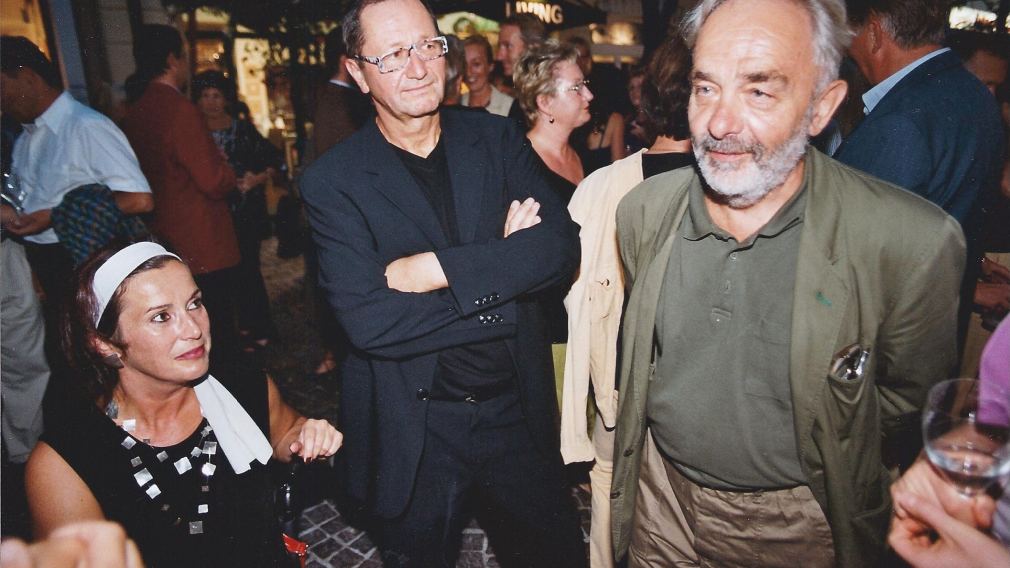 Arnulf Rainer mit Eva und Karl Heinz Maringer.