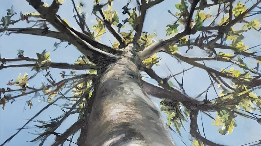 Katja Praschak – „Frühlingsbaum“, Acryl auf Leinen, 100x100cm, 2020 | © Katja Praschak