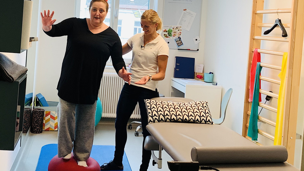 Im Gleichgewicht: Vroni Polly mit Anna Pfoser.