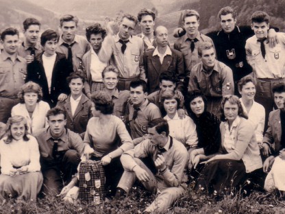 altes schwarz weiß Gruppenfoto der Sport Union St. Pölten