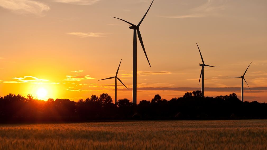 Windräder im Sonnenuntergang. Foto: Klaus Rockenbauer