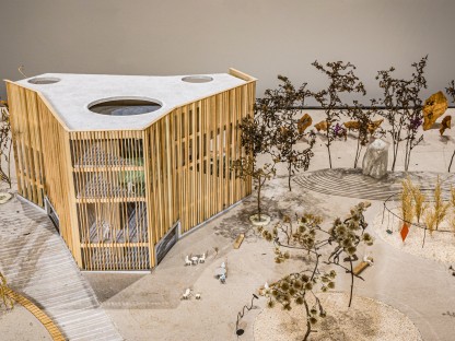 Das Modell des Siegerprojektes der Architekturausschreibung für das KinderKunstLabor von Schenker Salvi Weber Architekten ZT GmbH. (Foto: Arman Kalteis)