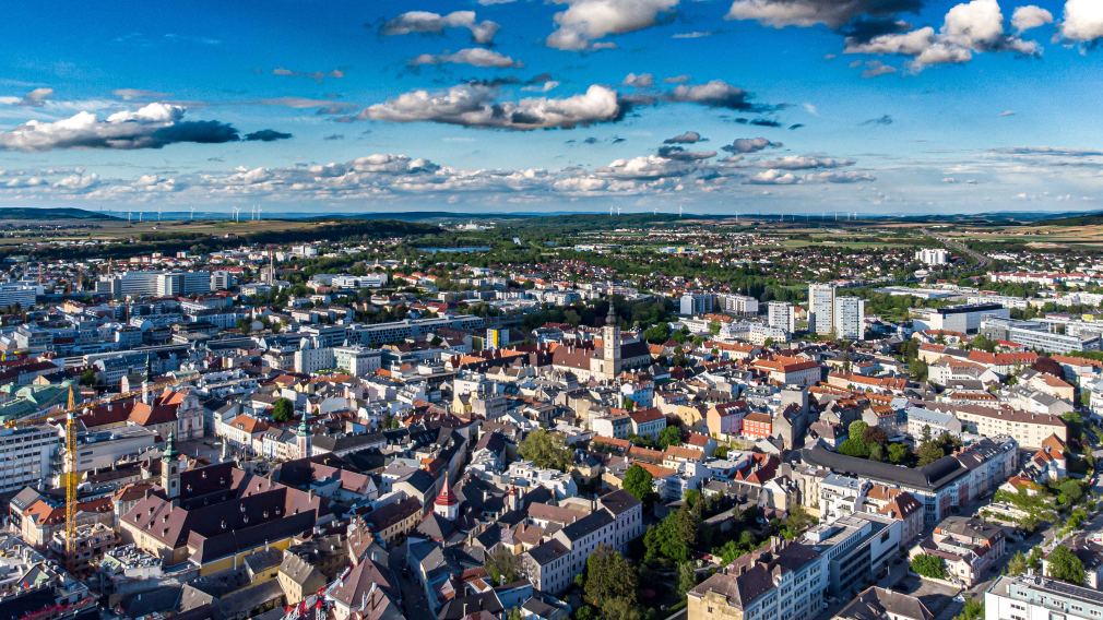 Luftaufnahme von St. Pölten (Foto: Josef Bollwein)