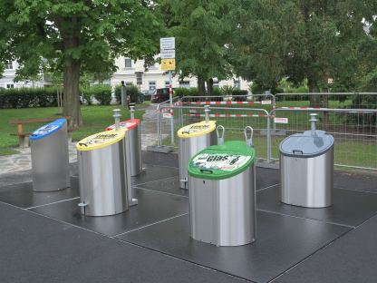 Die neue Unterflur-Sammelstelle in der Radetzkystraße beim Leinerpark. (Foto: Josef Vorlaufer)