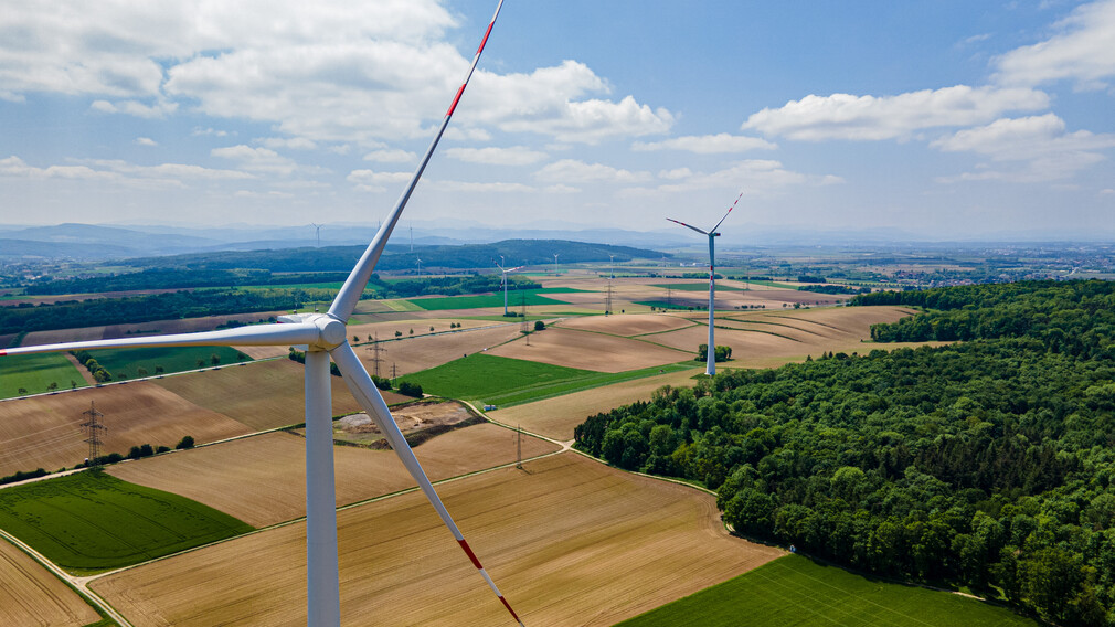 Eine Luftaufnahme des Windparks in Pottenbrunn. (Foto: Arman Kalteis)