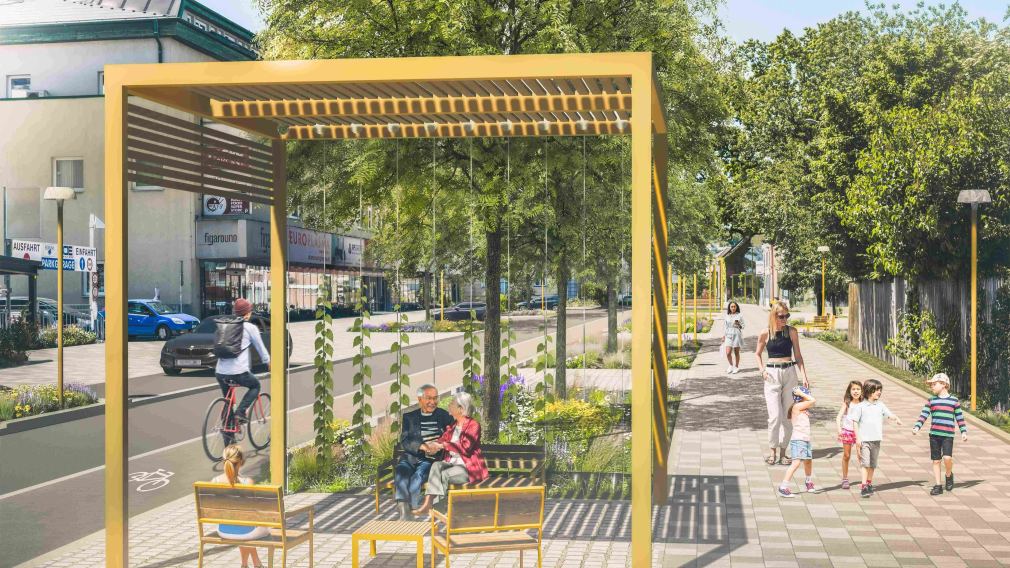 Eine Visualisierung des künftigen Promenadenrings im heurigen Bauabschnitt. (Visualisierung: Blooming Cities)
