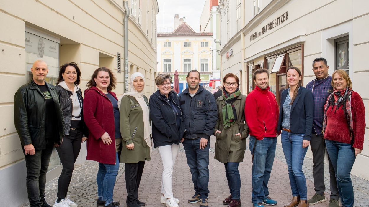 Foto der Marktgassen-Händler:innen in der Marktgasse. 