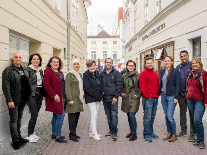 Foto der Marktgassen-Händler:innen in der Marktgasse. 