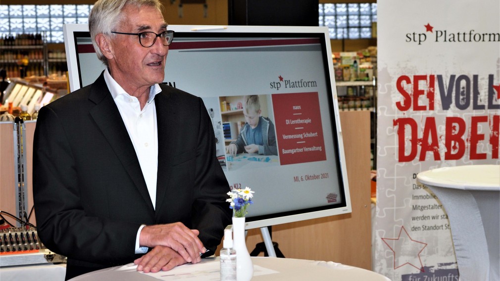 Mag. Dr. Josef Baumgartner bei der Eröffnung des Meet & Greet Zukunftsbiotop KL2