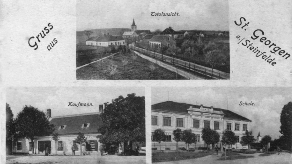 Eine Postkarte mit historischen Ansichten aus St. Georgen aus der Zeit vor der Eingemeindung in St. Pölten. (Foto: Stadtarchiv)