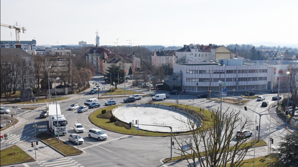 Europaplatz St. Pölten Ansicht von oben. (Foto: Josef Vorlaufer)