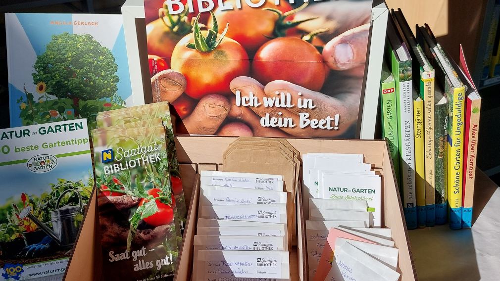 Foto von der Saatgut Box, welche in der Stadtbücherei steht. (Foto: Treffpunkt Bibliothek)