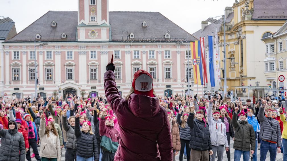 Foto vom Flashmob vor dem Rathaus. (Foto: Jasmina Džanić)