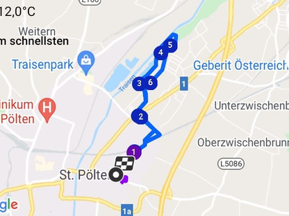 Screenshot einer Wegaufzeichnung. Foto: Hildegard Amasser