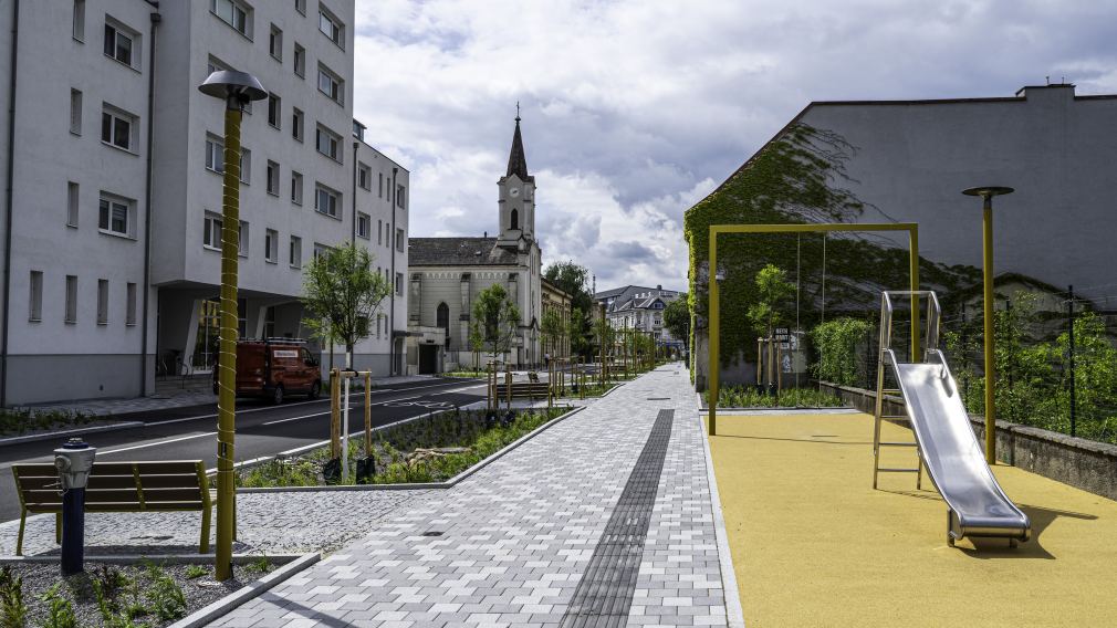 Ein Foto des neuen Promenadenrings zwischen Linzer Tor und Schulgasse. (Fot: Christian Krückel)