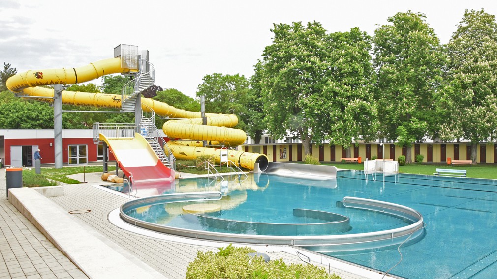 Beim Nichtschwimmerbecken mit Rutsche im Citysplash laufen noch die Vorbereitungsarbeiten. (Foto: Vorlaufer)