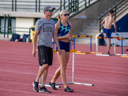 Philipp Unfried mit seiner erfolgreichsten Athletin Ivona Dadic. (Foto: Dario Glavas)