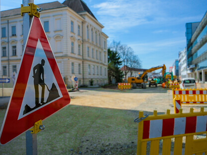 Eine Abbildung der Baustelle in der Linzerstraße beim Europaplatz. (Foto: Christian Krückel)