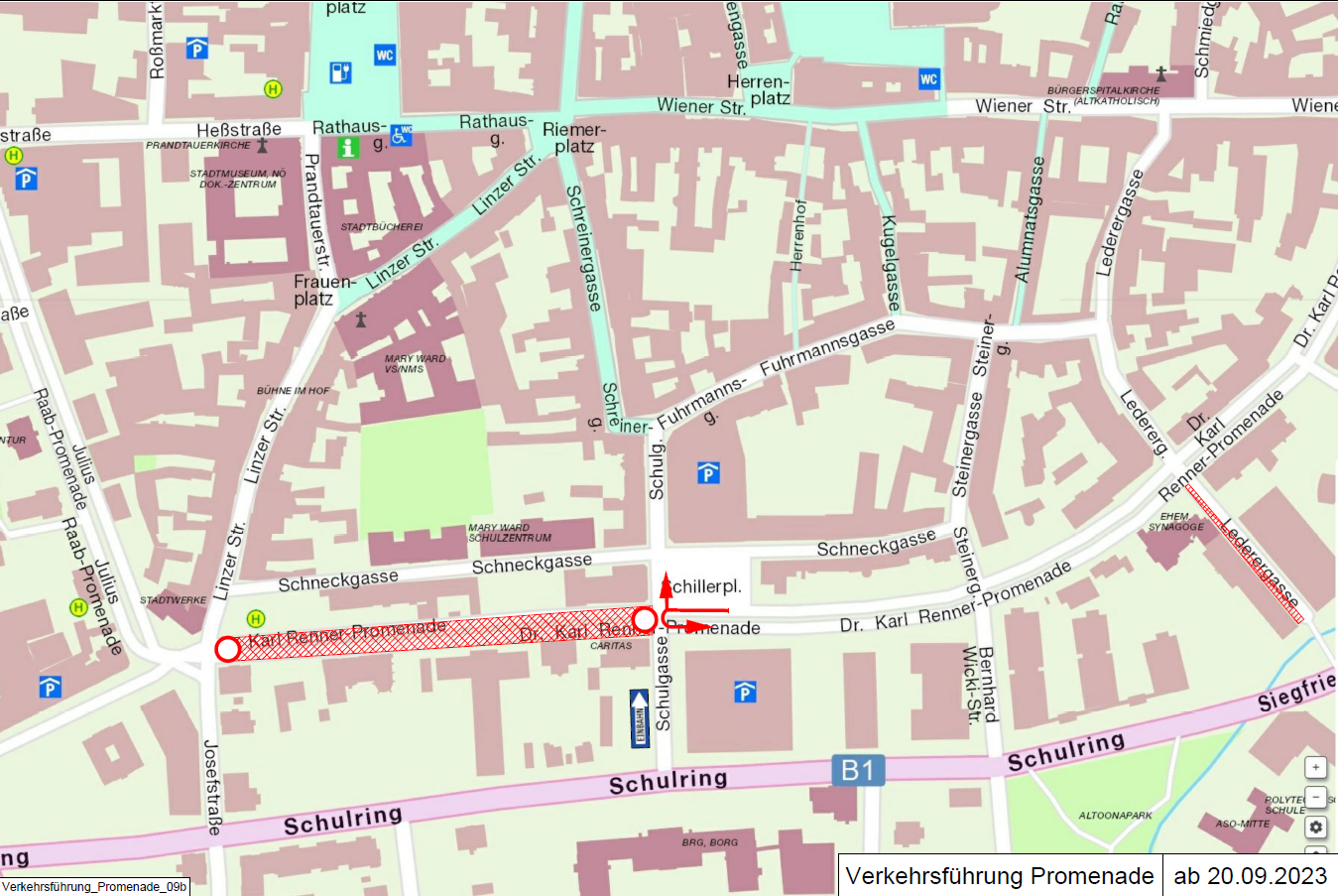 Verkehrsfuhrung Promenadenring September