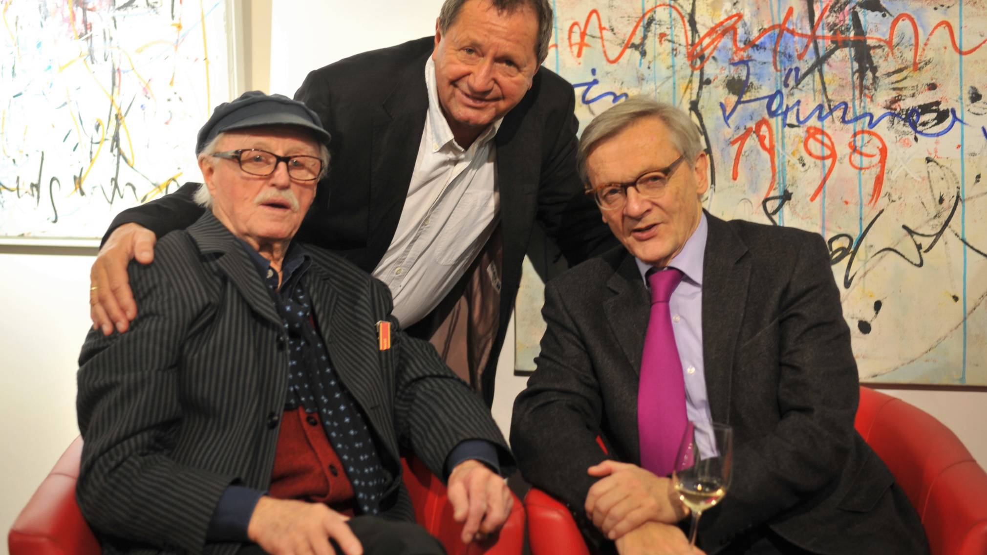 Hans Staudacher und Wolfgang Schüssel mit Karl Heinz Maringer.