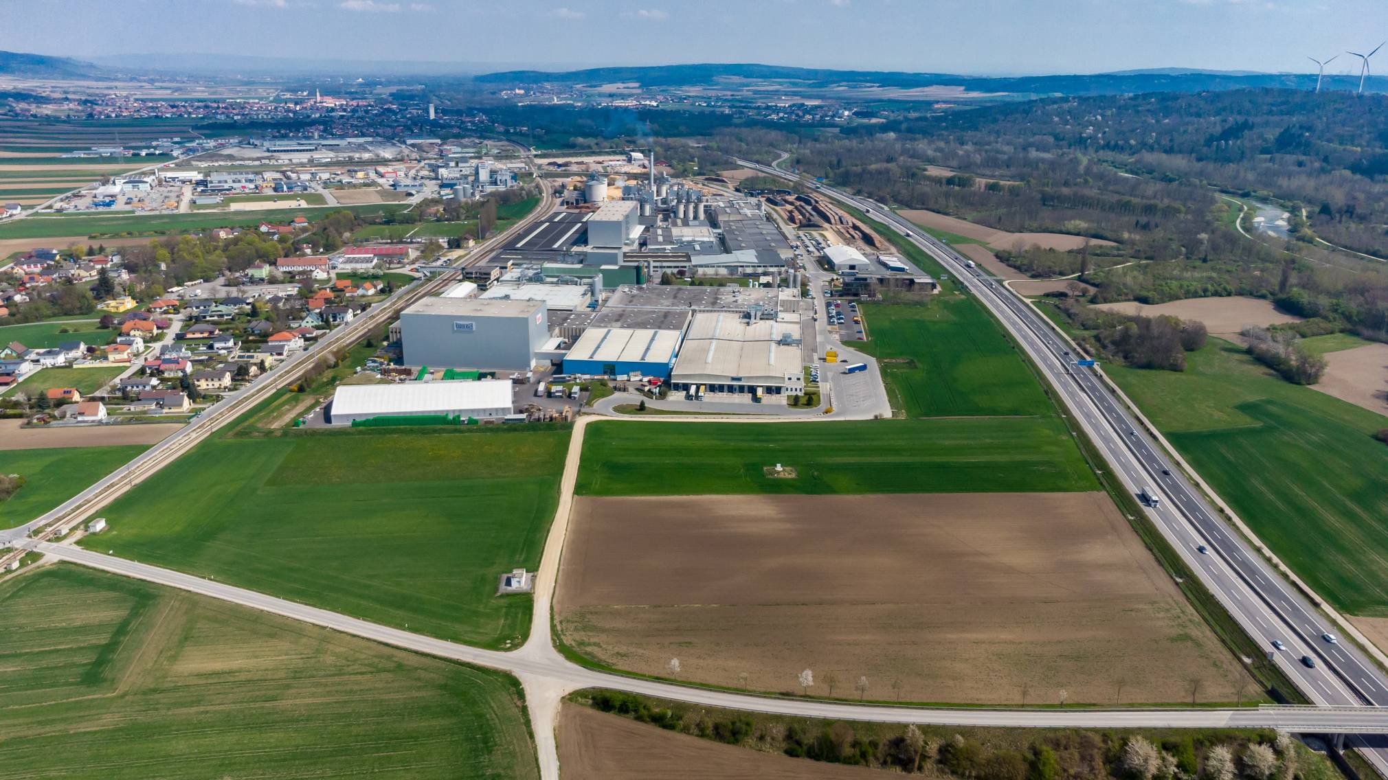 Luftaufnahme vom Gewerbegebiet Unterradlberg