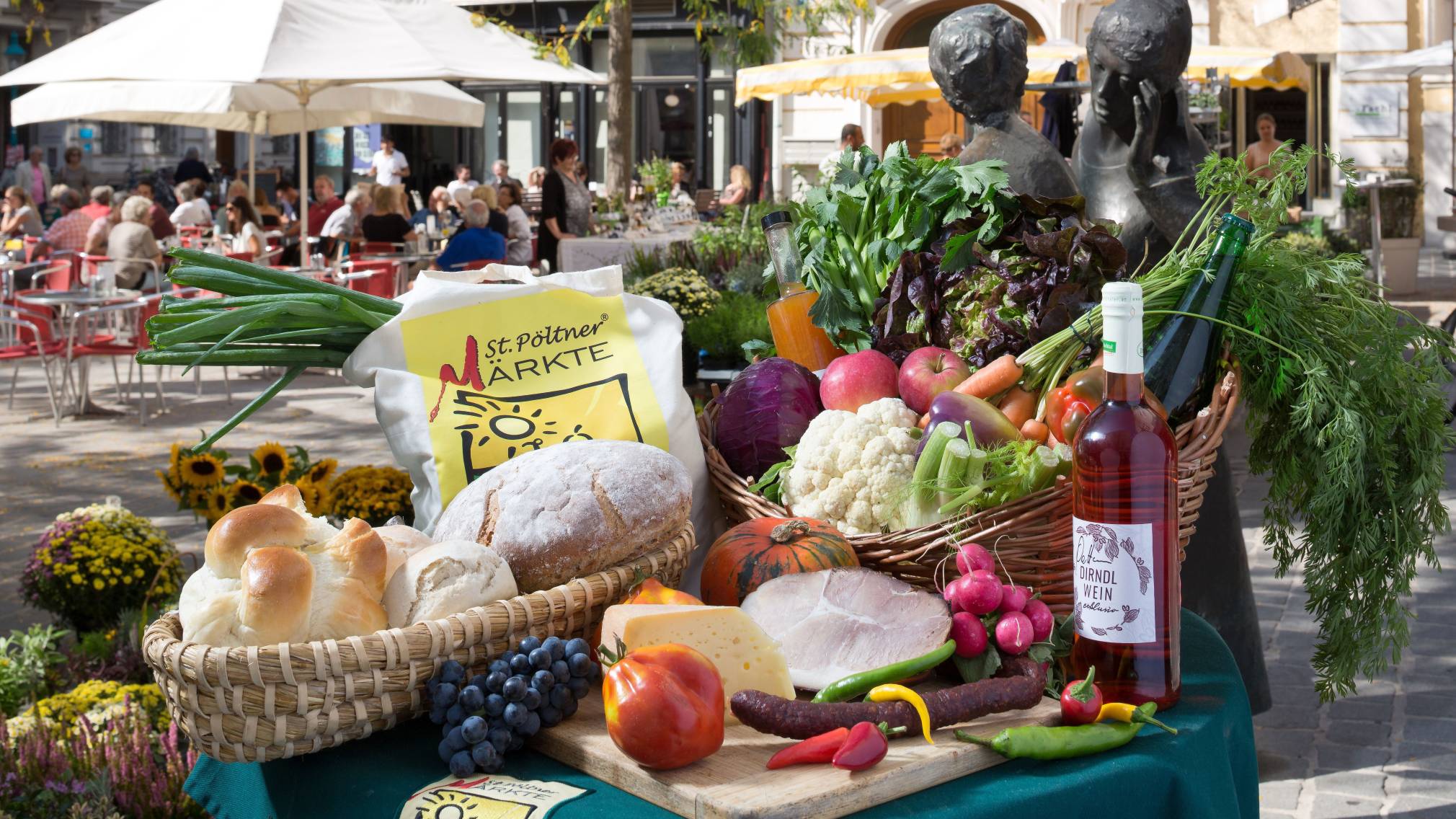 Marktstand am Herrenplatz in St. Pölten